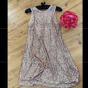 Sparkly blush pink cocktail dress